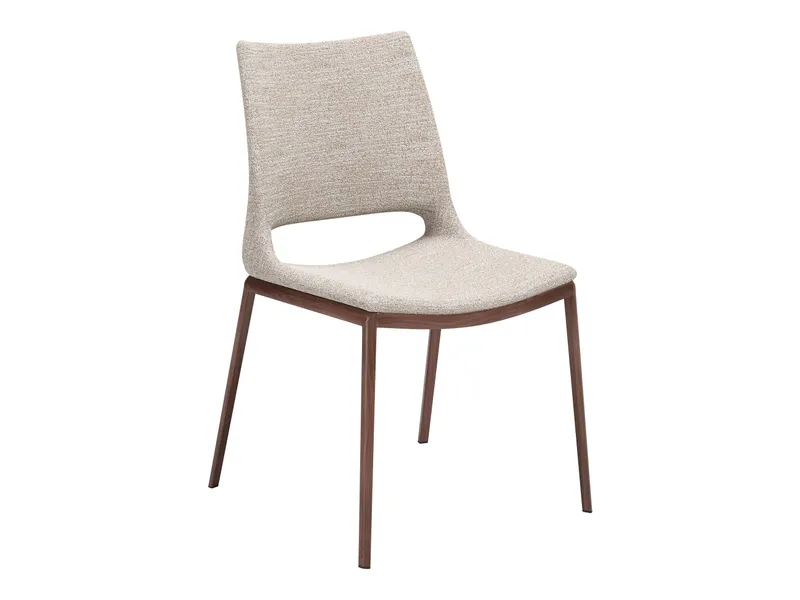 Ace Dining Chair Beige & Walnut 7