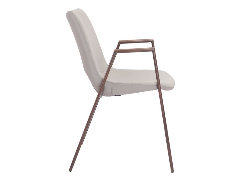 Desi Dining Chair Beige & Walnut 3