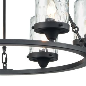 Torch 26'' Wide 6-Light Outdoor Pendant - Charcoal Black 3