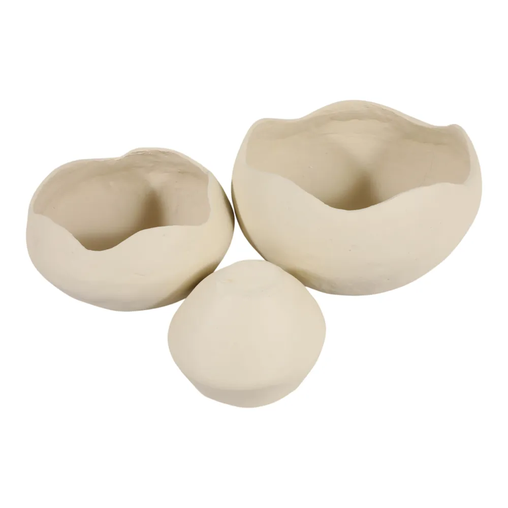 HOLLYSIDE SET OF 3 IVORY BOWLS 10 (IN)