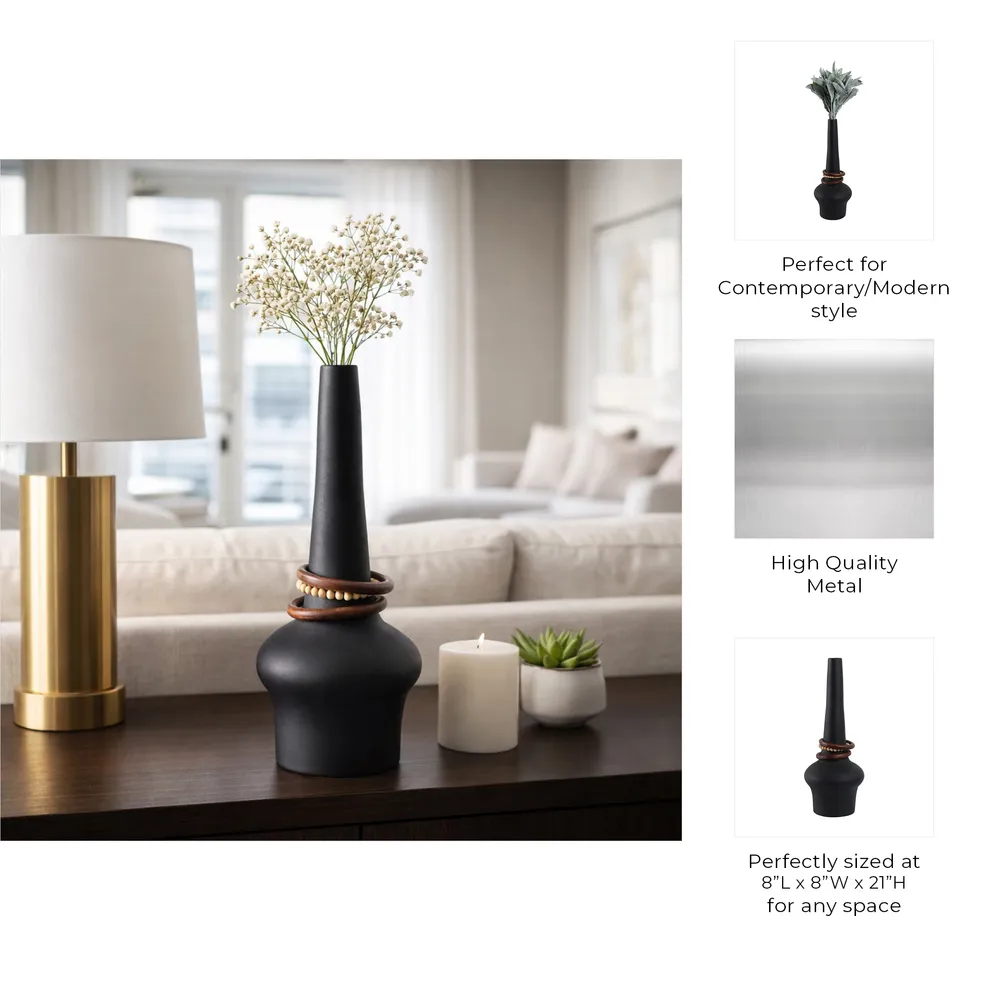 FARROWMILL BLACK VASE 21 (IN)