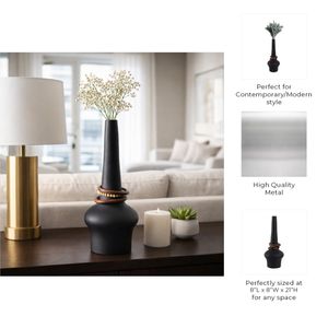 FARROWMILL BLACK VASE 21 (IN) 10