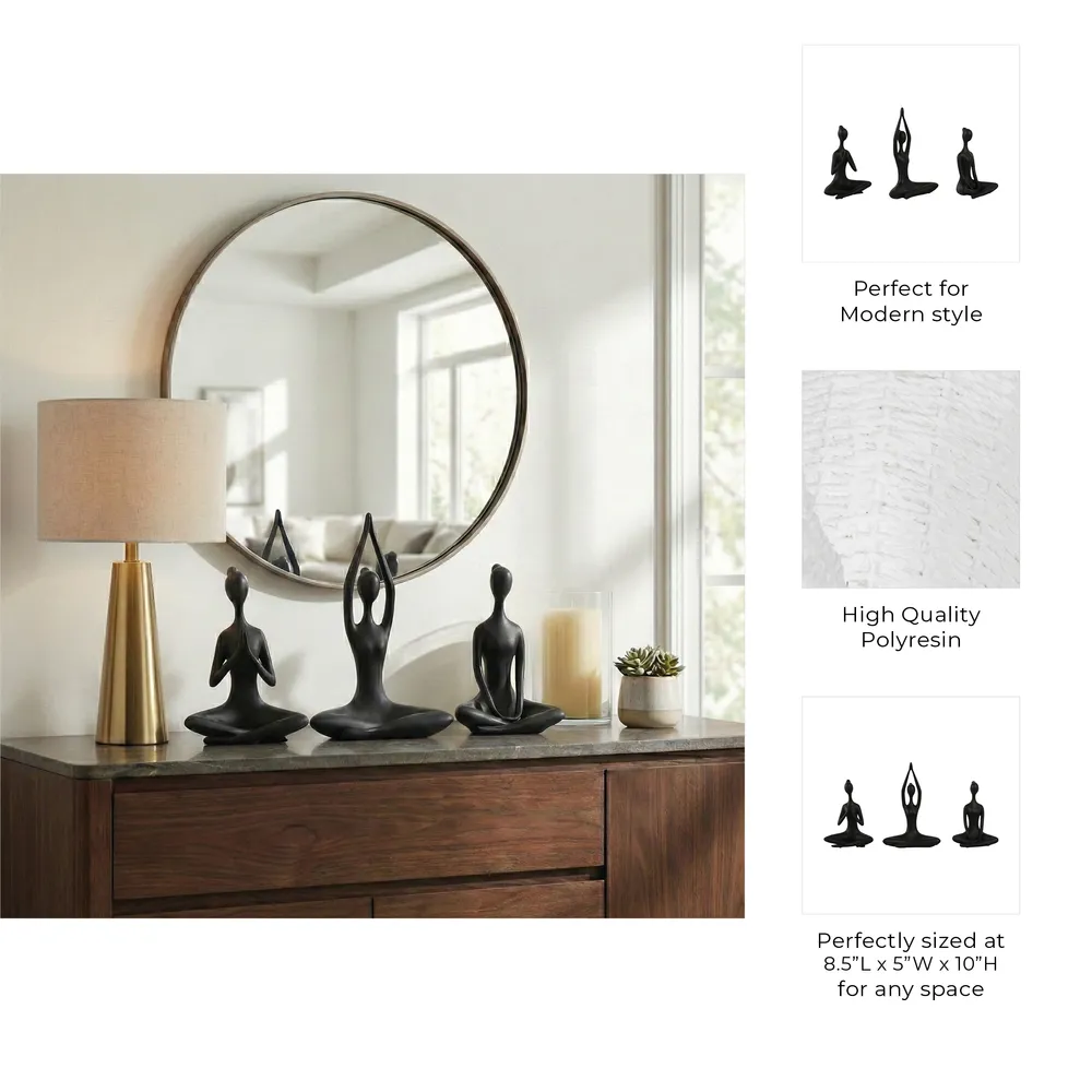 HUNTERHAM SET OF 3 BLACK DECOR 10 (IN)