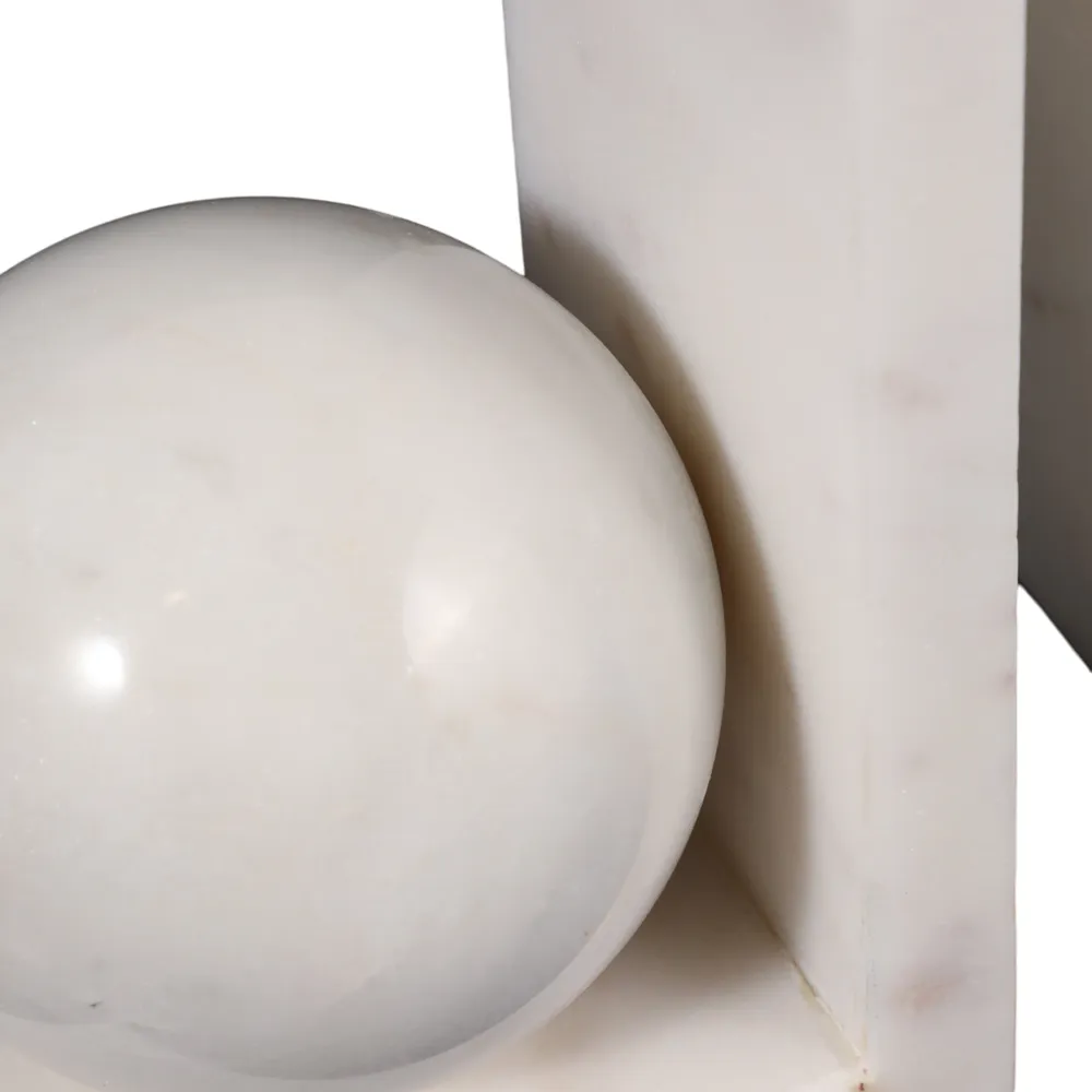 HELTONPORT SET OF 2 WHITE BOOKENDS 6 (IN)