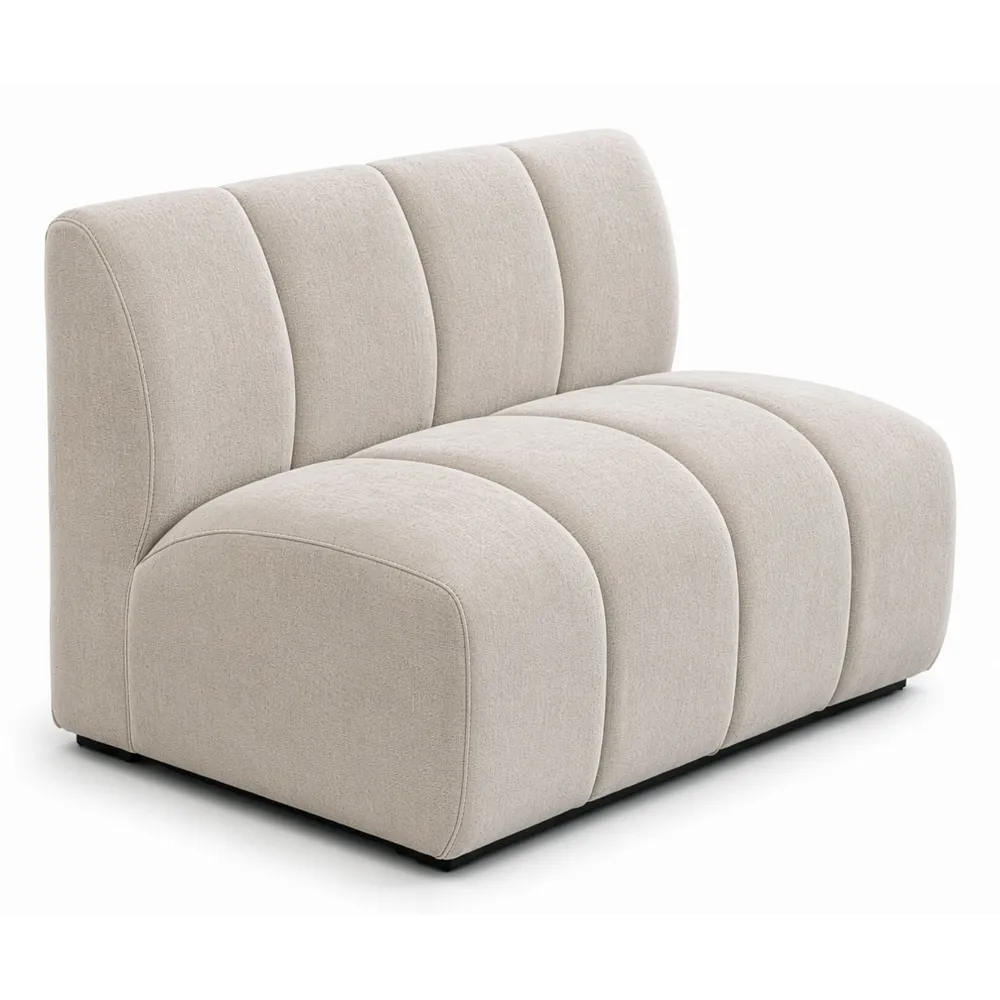 Caspian Straight Sectional Chair Beige