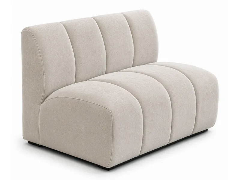 Caspian Straight Sectional Chair Beige 1