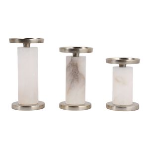FALLONDALE SET OF 3 WHITE CANDLE HOLDER 7 (IN) 1
