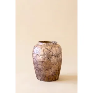 Spun Bamboo Vases with Capiz Shell Detail / Wide 3