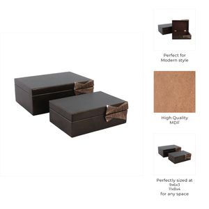 ANSELLEY SET OF 2 GRAY BOXES 4 (IN) 10