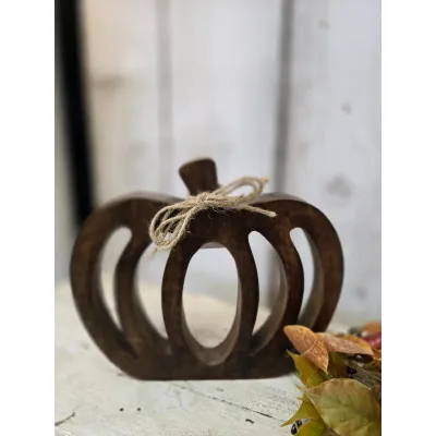 Carved Natural Pumpkin 7x8in