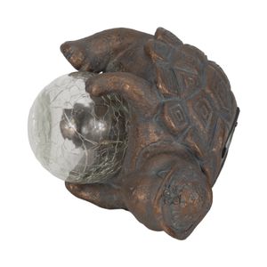 7" TURTLE WITH SOLAR ORB, ANTIQUE COPPER 8