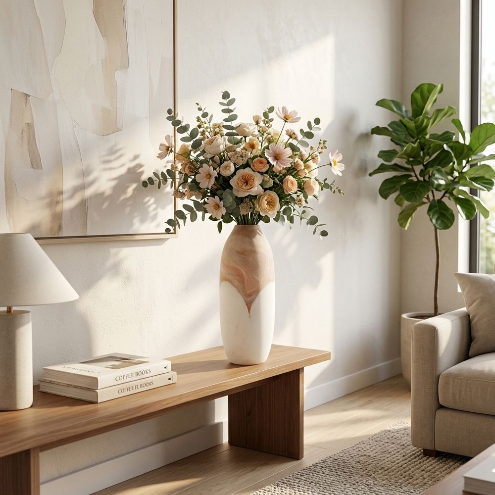 DRAKELEY TAN GLASS VASE 24 (IN)