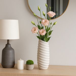 SAMSONWICK IVORY GLASS VASE 18 (IN) 11