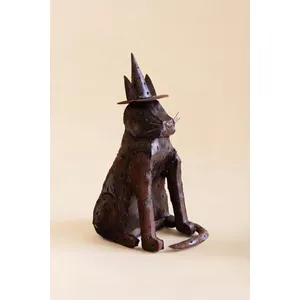 Rustic Iron Cat with Witch Hat Luminary 2