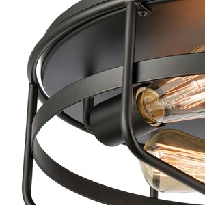 Wickshire 16'' Wide 3-Light Flush Mount - Matte Black 3