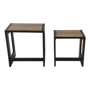 S/2 20/24"WENSTON ACACIA WD ACCENT TBLES,BRWN 2BXS 6