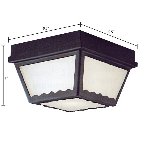 Wavy 9.5'' Wide 2-Light Outdoor Flush Mount - Black