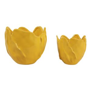 DRYDENRUN SET OF 2 YELLOW PLANTER 7 (IN) 4