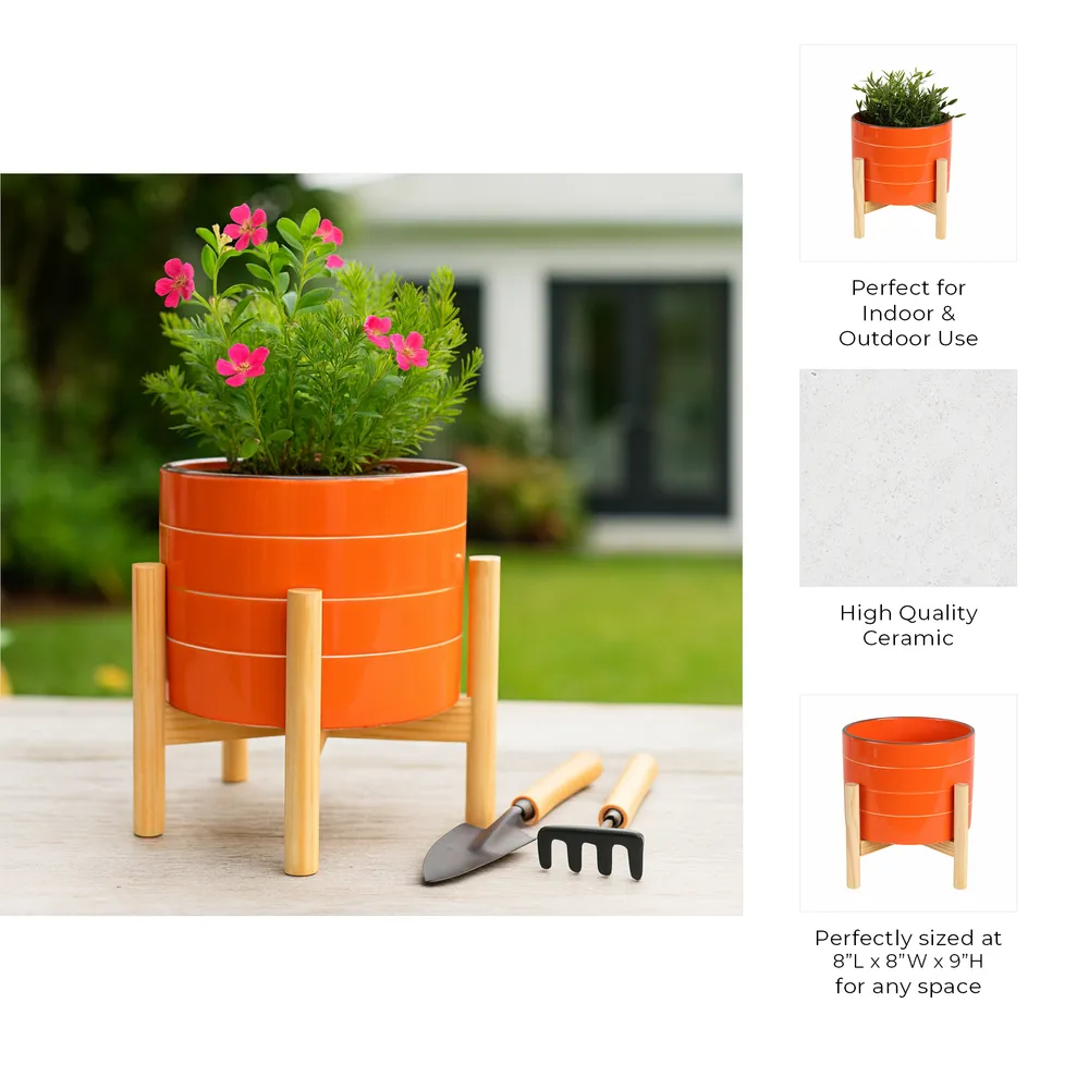 PEYTONFORD ORANGE PLANTER 9 (IN)