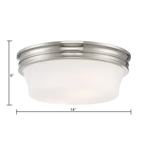Galen 14'' Wide 3-Light Flush Mount - Polished Nickel 2