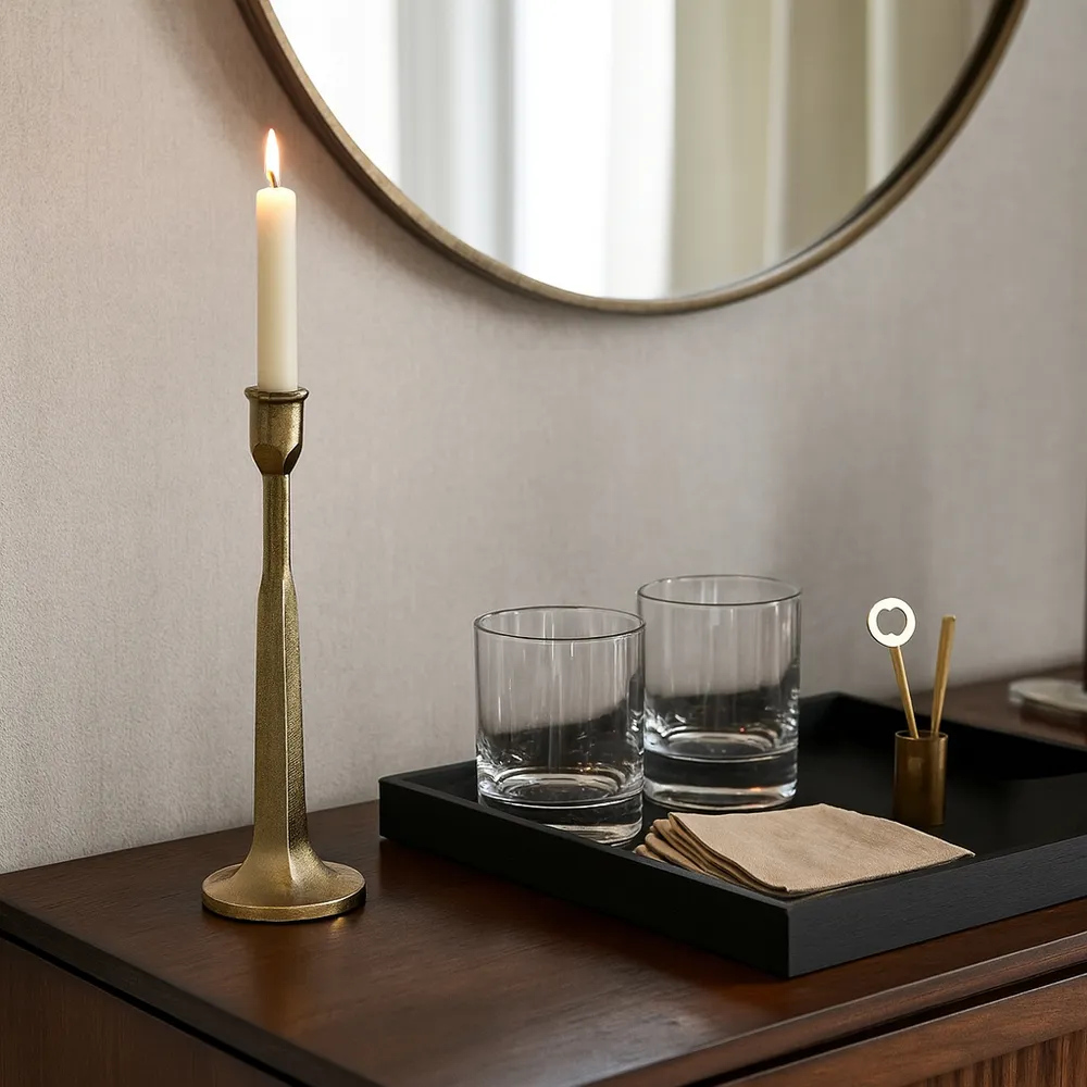 DALELEY GOLD CANDLE HOLDER 13 (IN)