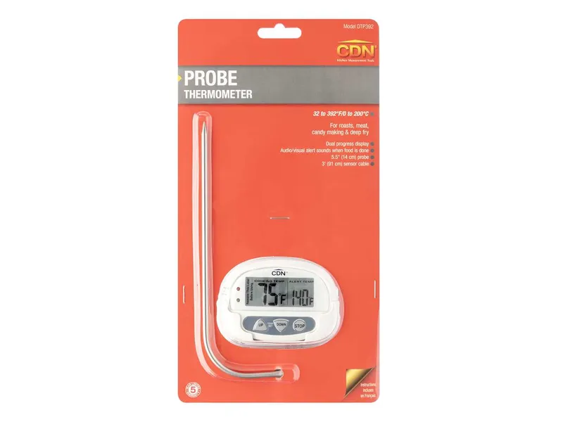 CDN Thermometer/Timer, Digital, Dual Sensing Probe, White 4