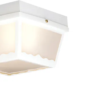 Wavy 10'' Wide 2-Light Outdoor Flush Mount - White 4