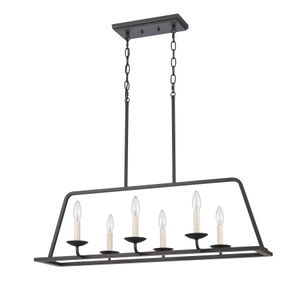 Ellisville 34'' Wide 6-Light Chandelier - Matte Black 2