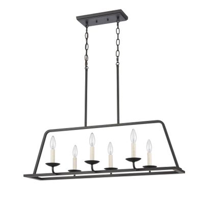 Ellisville 34'' Wide 6-Light Chandelier - Matte Black