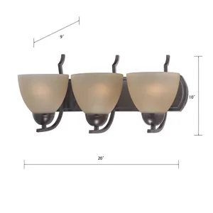 Kingston 20'' Wide 3-Light Vanity Light - Oil Rubbed Bronze 2