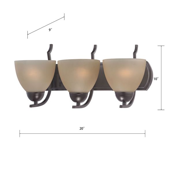 Kingston 20'' Wide 3-Light Vanity Light - Oil Rubbed Bronze