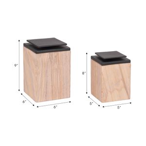 DRAPERMILL SET OF 2 BROWN BOXES 9 (IN) 9