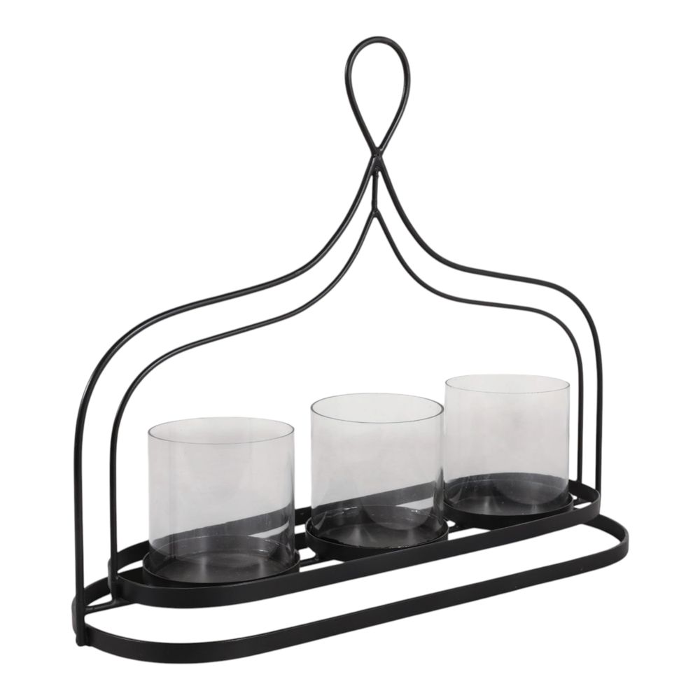 DUNELEY BLACK CANDLE HOLDER 14 (IN)