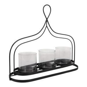 DUNELEY BLACK CANDLE HOLDER 14 (IN) 4
