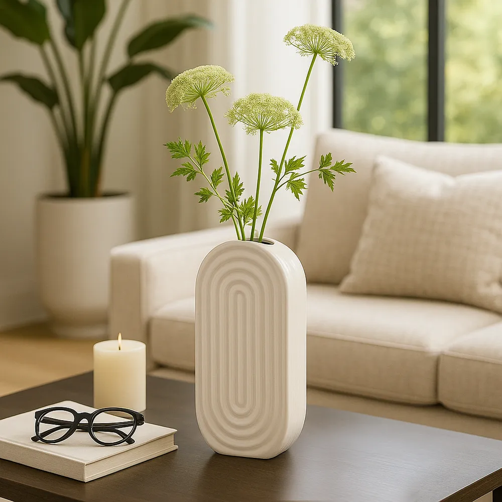 ELTONLAND WHITE VASE 11 (IN)
