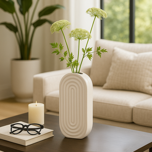 ELTONLAND WHITE VASE 11 (IN) 11