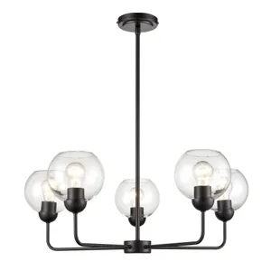 Boman 28'' Wide 5-Light Chandelier - Matte Black 1