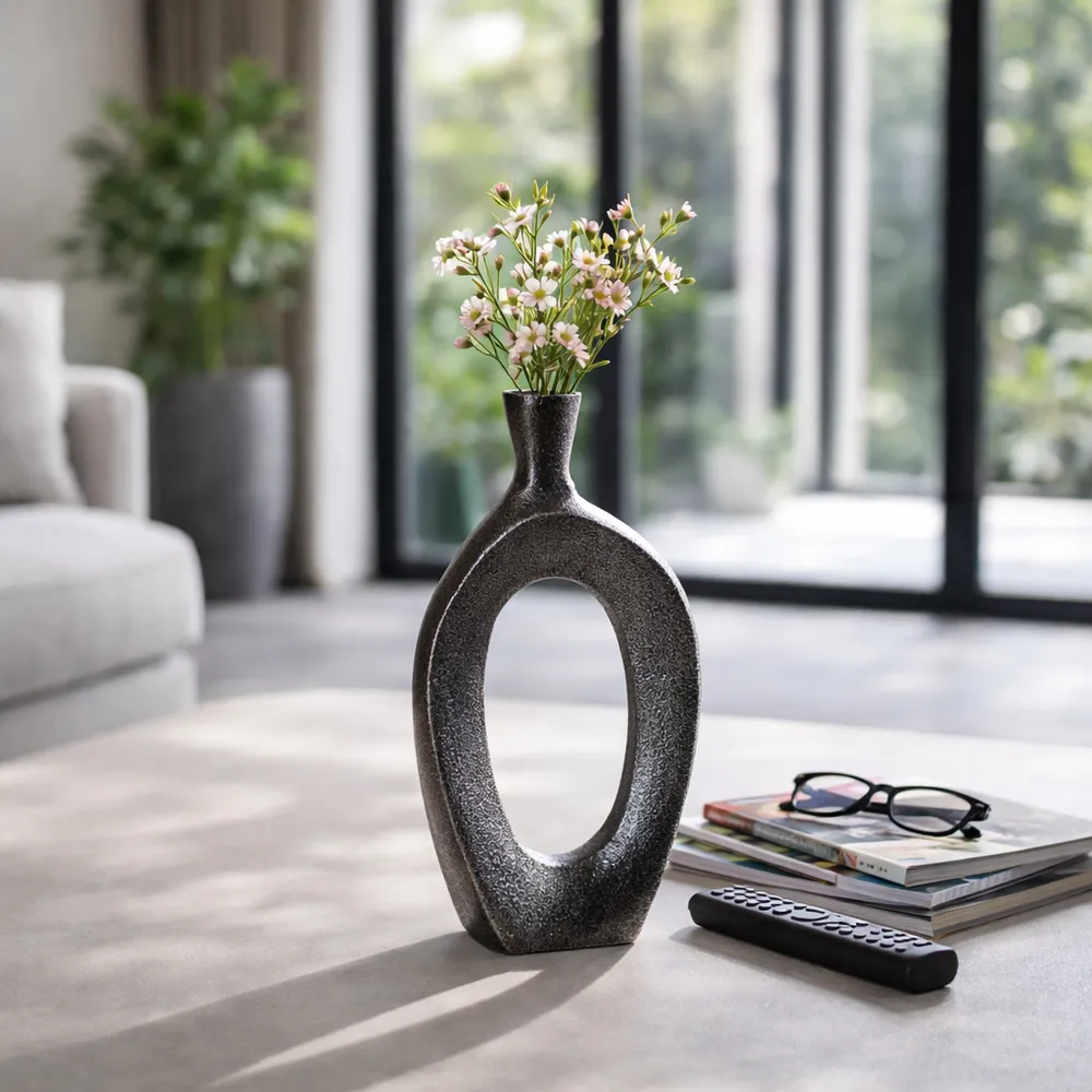 ALBAFORD BLACK VASE 8 (IN)