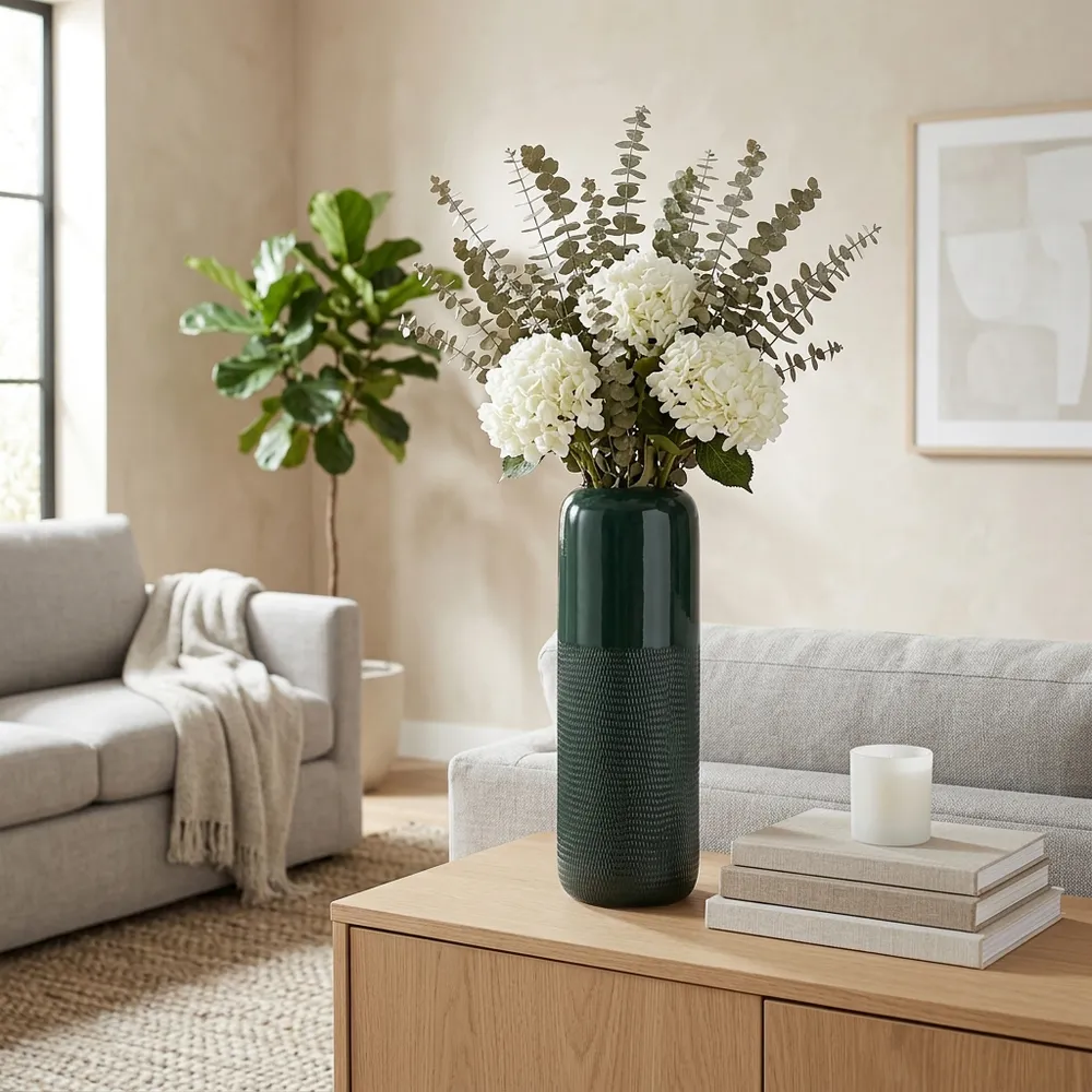 BECKHAVEN GREEN VASE 18 (IN)