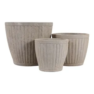 DUFFYLAKE SET OF 3 TAN PLANTER 13 (IN) 6