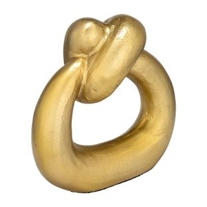 METAL,11"H,BROAD KNOT RING SCULPTURE,GOLD 3