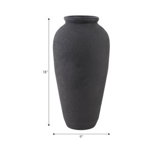 18X9" TERRACOTTA FLOOR VASE, BLACK 9