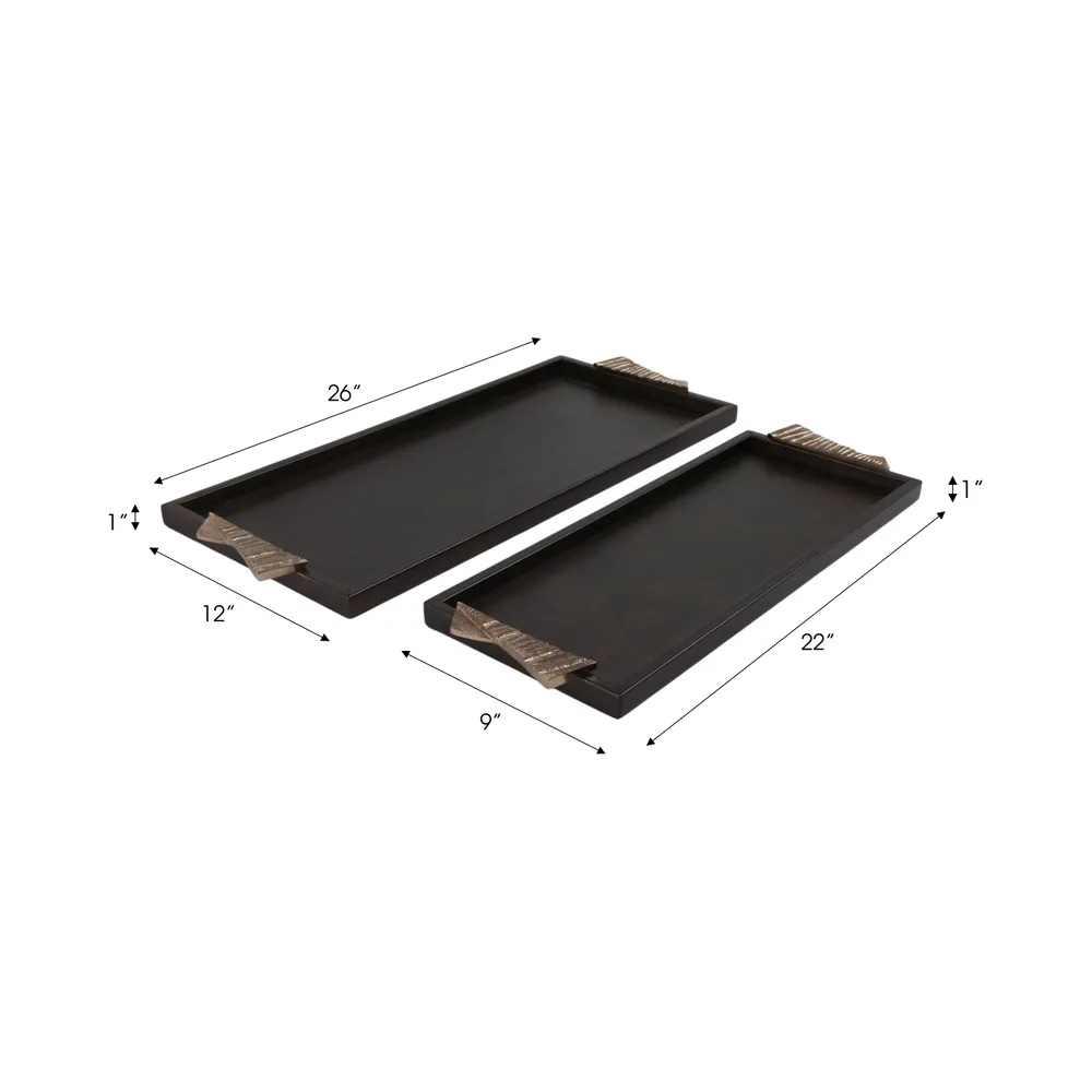 KIRBYTON SET OF 2 GRAY TRAY 1 (IN)