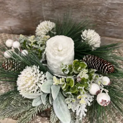 Winter Whisper Candle Ring 4.5in