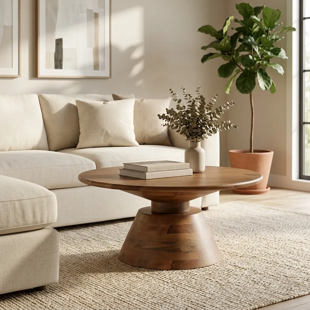 RUTHBURN BROWN COFFEE TABLE 17 (IN)