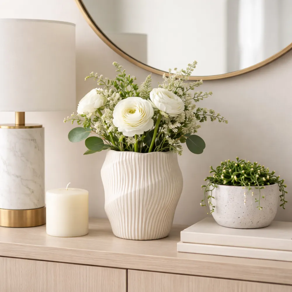 DORSEYSTONE CREAM VASE 11 (IN)
