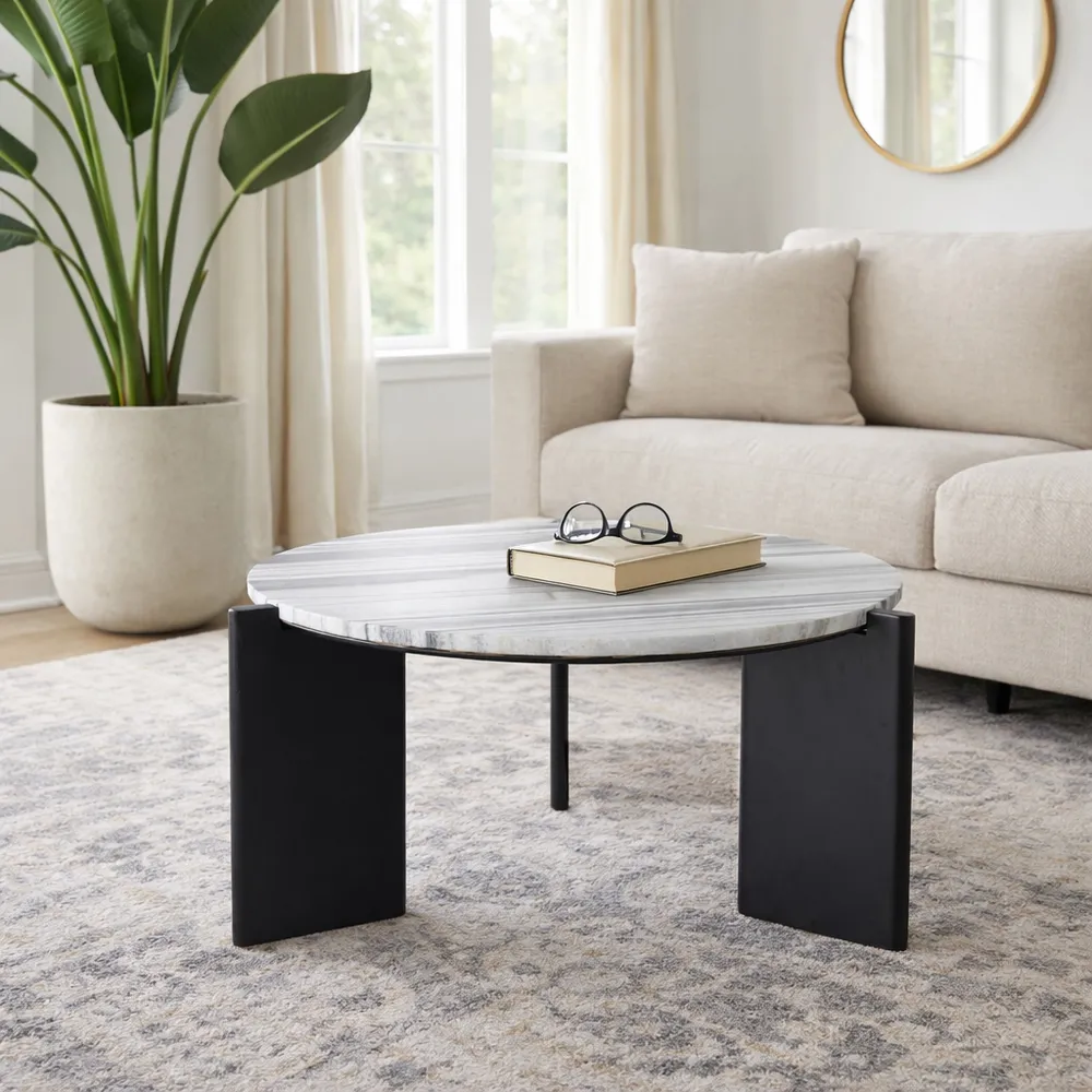 AXELVIEW BLACK COFFEE TABLE 17 (IN)