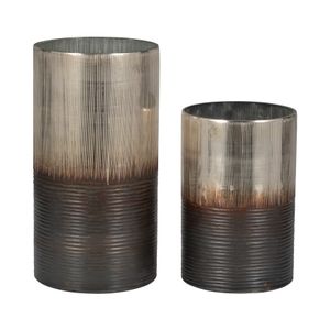 ARLOROSE SILVER GLASS VASE 9 (IN) 8