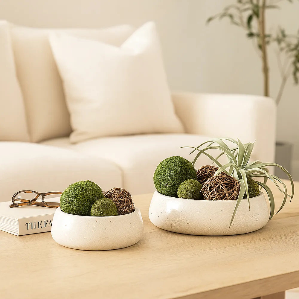 HOLLISHOLM SET OF 2 WHITE BOWLS 4 (IN)