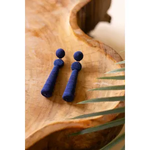 Fabricwrapped Earrings / Cobalt 5